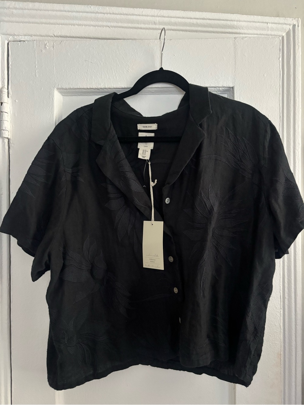 Joie Black Short-Sleeve Lightweight Shirt Jacket